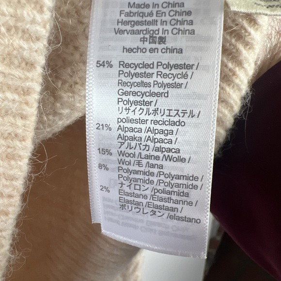 MADEWELL Cream Chunky Fisherman Plush Soft Luxe Alpaca Wool Blend Sweater MEDIUM - Picture 4 of 7